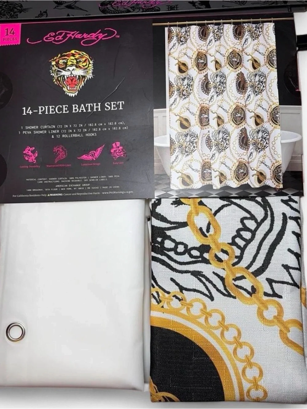 Ed Hardy Shower curtain set